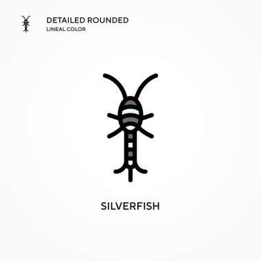 Gümüş balığı vektör simgesi. Modern vektör illüstrasyon kavramları. Düzenlemesi ve kişiselleştirmesi kolay.