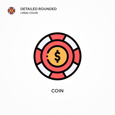 Sikke vektör simgesi. Modern vektör illüstrasyon kavramları. Düzenlemesi ve kişiselleştirmesi kolay.