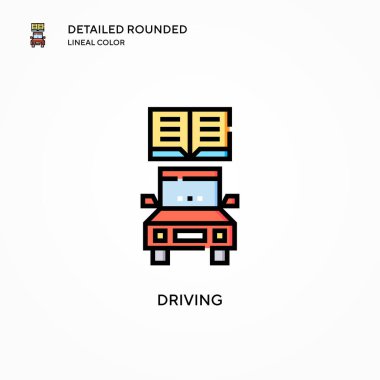 Sürücü vektör simgesi. Modern vektör illüstrasyon kavramları. Düzenlemesi ve kişiselleştirmesi kolay.
