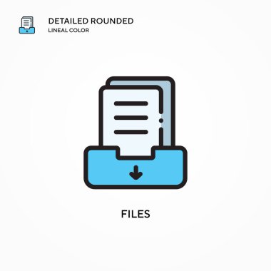 Dosya vektör simgesi. Modern vektör illüstrasyon kavramları. Düzenlemesi ve kişiselleştirmesi kolay.