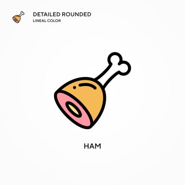Jambon vektör simgesi. Modern vektör illüstrasyon kavramları. Düzenlemesi ve kişiselleştirmesi kolay.
