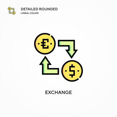 Vektör simgesini değiştir. Modern vektör illüstrasyon kavramları. Düzenlemesi ve kişiselleştirmesi kolay.