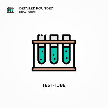 Test tübü vektör simgesi. Modern vektör illüstrasyon kavramları. Düzenlemesi ve kişiselleştirmesi kolay.