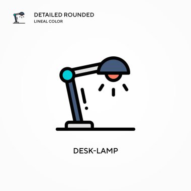 Masa lambası vektör simgesi. Modern vektör illüstrasyon kavramları. Düzenlemesi ve kişiselleştirmesi kolay.