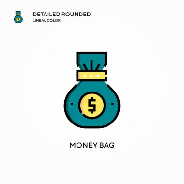 Para çantası vektör simgesi. Modern vektör illüstrasyon kavramları. Düzenlemesi ve kişiselleştirmesi kolay.