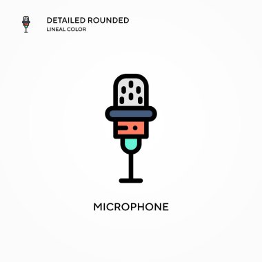 Mikrofon vektör simgesi. Modern vektör illüstrasyon kavramları. Düzenlemesi ve kişiselleştirmesi kolay.