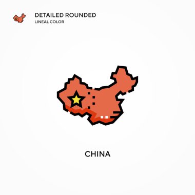 Çin vektör ikonu. Modern vektör illüstrasyon kavramları. Düzenlemesi ve kişiselleştirmesi kolay.
