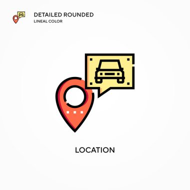 Konum vektör simgesi. Modern vektör illüstrasyon kavramları. Düzenlemesi ve kişiselleştirmesi kolay.