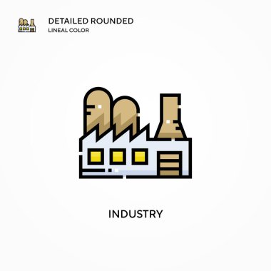 Endüstri vektör simgesi. Modern vektör illüstrasyon kavramları. Düzenlemesi ve kişiselleştirmesi kolay.