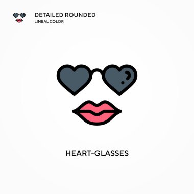 Kalp gözlüğü vektör simgesi. Modern vektör illüstrasyon kavramları. Düzenlemesi ve kişiselleştirmesi kolay.