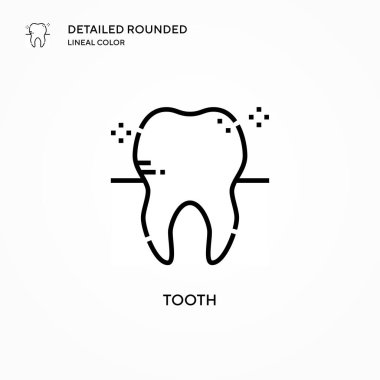 Diş vektör simgesi. Modern vektör illüstrasyon kavramları. Düzenlemesi ve kişiselleştirmesi kolay.