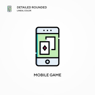 Mobil oyun vektör simgesi. Modern vektör illüstrasyon kavramları. Düzenlemesi ve kişiselleştirmesi kolay.