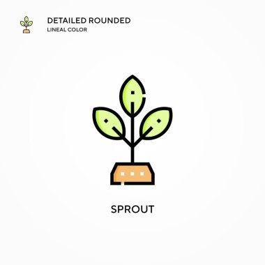 Filiz vektör simgesi. Modern vektör illüstrasyon kavramları. Düzenlemesi ve kişiselleştirmesi kolay.