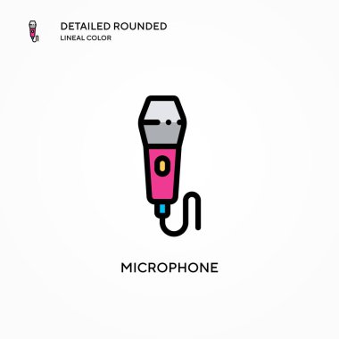 Mikrofon vektör simgesi. Modern vektör illüstrasyon kavramları. Düzenlemesi ve kişiselleştirmesi kolay.
