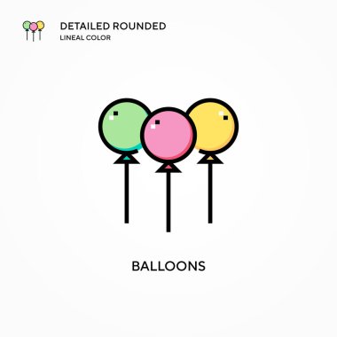 Balon vektör simgesi. Modern vektör illüstrasyon kavramları. Düzenlemesi ve kişiselleştirmesi kolay.