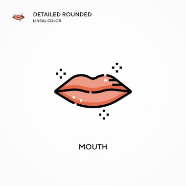 Ağız vektör simgesi. Modern vektör illüstrasyon kavramları. Düzenlemesi ve kişiselleştirmesi kolay.