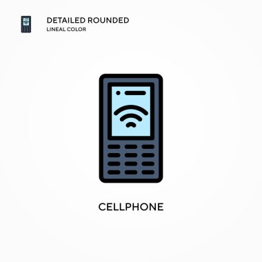 Cep telefonu vektör simgesi. Modern vektör illüstrasyon kavramları. Düzenlemesi ve kişiselleştirmesi kolay.