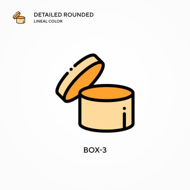 Kutu-3 vektör simgesi. Modern vektör illüstrasyon kavramları. Düzenlemesi ve kişiselleştirmesi kolay.