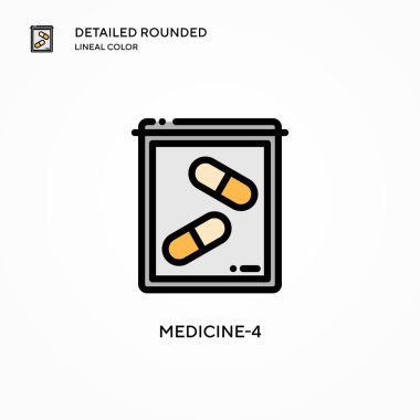 İlaç-4 vektör simgesi. Modern vektör illüstrasyon kavramları. Düzenlemesi ve kişiselleştirmesi kolay.