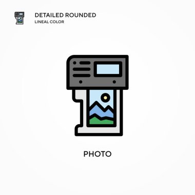 Fotoğraf vektör simgesi. Modern vektör illüstrasyon kavramları. Düzenlemesi ve kişiselleştirmesi kolay.
