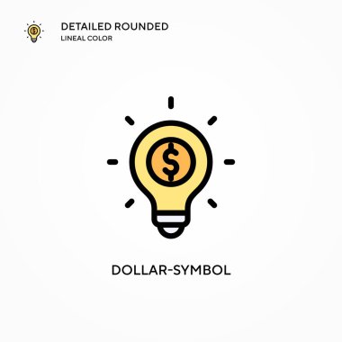 Dolar sembolü vektör simgesi. Modern vektör illüstrasyon kavramları. Düzenlemesi ve kişiselleştirmesi kolay.