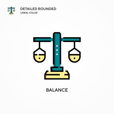 Denge vektör simgesi. Modern vektör illüstrasyon kavramları. Düzenlemesi ve kişiselleştirmesi kolay.