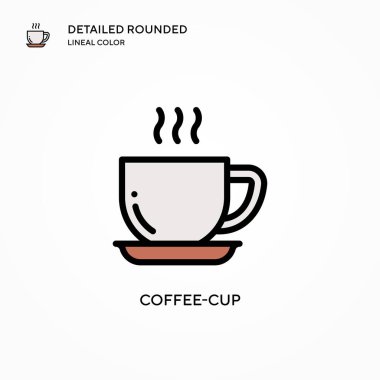 Kahve fincanı vektör simgesi. Modern vektör illüstrasyon kavramları. Düzenlemesi ve kişiselleştirmesi kolay.