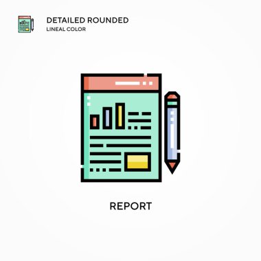 Vektör simgesini rapor et. Modern vektör illüstrasyon kavramları. Düzenlemesi ve kişiselleştirmesi kolay.