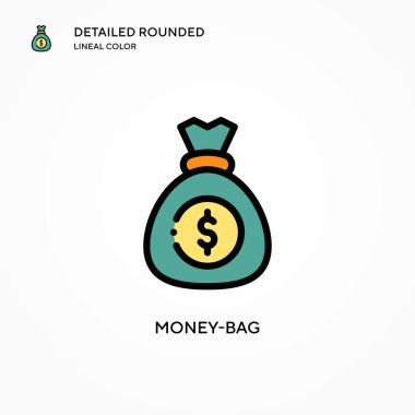 Para çantası vektör simgesi. Modern vektör illüstrasyon kavramları. Düzenlemesi ve kişiselleştirmesi kolay.
