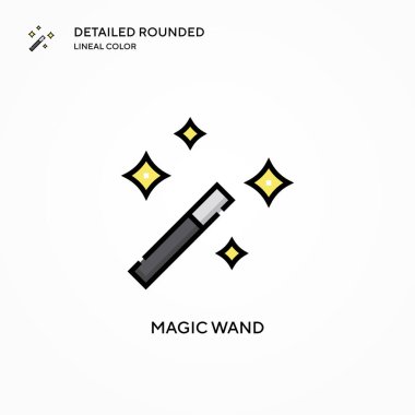 Sihirli değnek vektör simgesi. Modern vektör illüstrasyon kavramları. Düzenlemesi ve kişiselleştirmesi kolay.