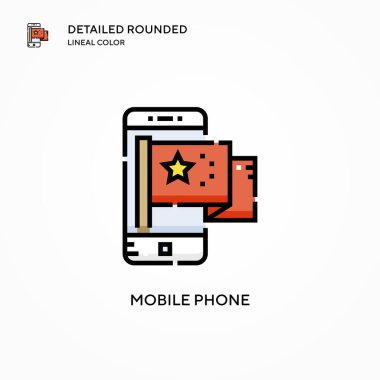 Cep telefonu vektör simgesi. Modern vektör illüstrasyon kavramları. Düzenlemesi ve kişiselleştirmesi kolay.