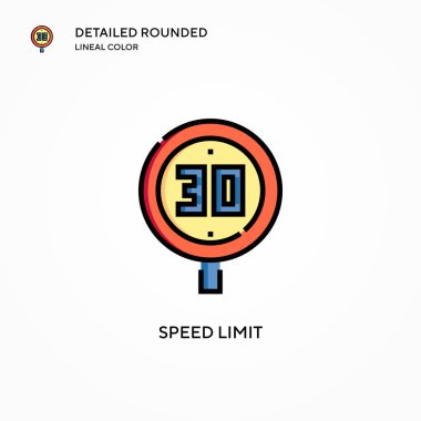 Hız sınırı vektör simgesi. Modern vektör illüstrasyon kavramları. Düzenlemesi ve kişiselleştirmesi kolay.
