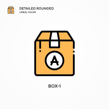 Kutu-1 vektör simgesi. Modern vektör illüstrasyon kavramları. Düzenlemesi ve kişiselleştirmesi kolay.
