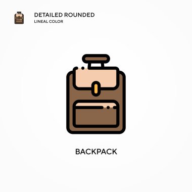 Sırt çantası vektör simgesi. Modern vektör illüstrasyon kavramları. Düzenlemesi ve kişiselleştirmesi kolay.