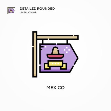 Meksika vektör ikonu. Modern vektör illüstrasyon kavramları. Düzenlemesi ve kişiselleştirmesi kolay.