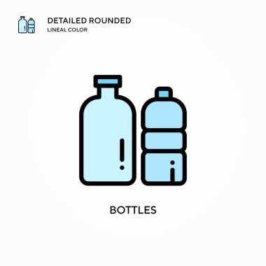 Şişe vektör simgesi. Modern vektör illüstrasyon kavramları. Düzenlemesi ve kişiselleştirmesi kolay.