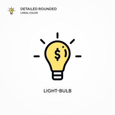 Ampul vektör simgesi. Modern vektör illüstrasyon kavramları. Düzenlemesi ve kişiselleştirmesi kolay.