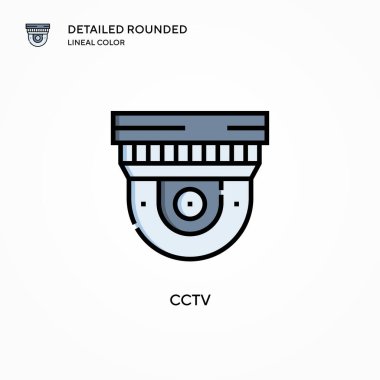 CCTV vektör simgesi. Modern vektör illüstrasyon kavramları. Düzenlemesi ve kişiselleştirmesi kolay.