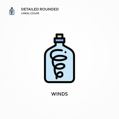 Rüzgâr vektör simgesi. Modern vektör illüstrasyon kavramları. Düzenlemesi ve kişiselleştirmesi kolay.