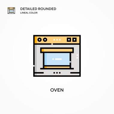 Fırın vektör simgesi. Modern vektör illüstrasyon kavramları. Düzenlemesi ve kişiselleştirmesi kolay.