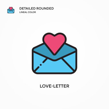Aşk mektubu vektör simgesi. Modern vektör illüstrasyon kavramları. Düzenlemesi ve kişiselleştirmesi kolay.