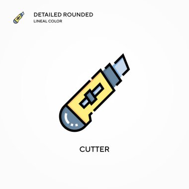 Kesici vektör simgesi. Modern vektör illüstrasyon kavramları. Düzenlemesi ve kişiselleştirmesi kolay.