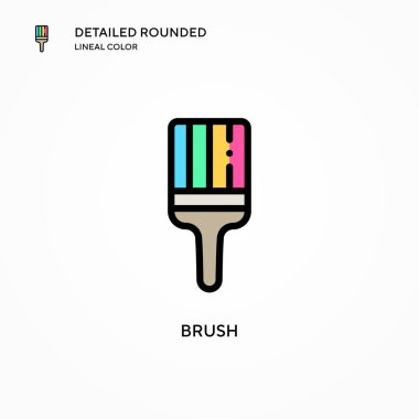 Fırça vektör simgesi. Modern vektör illüstrasyon kavramları. Düzenlemesi ve kişiselleştirmesi kolay.