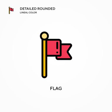 Bayrak vektör simgesi. Modern vektör illüstrasyon kavramları. Düzenlemesi ve kişiselleştirmesi kolay.
