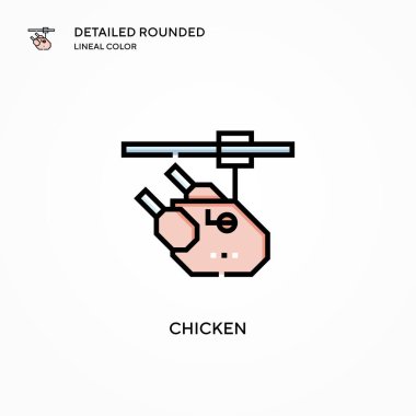 Tavuk vektör simgesi. Modern vektör illüstrasyon kavramları. Düzenlemesi ve kişiselleştirmesi kolay.