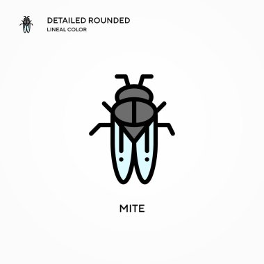 Mite vektör simgesi. Modern vektör illüstrasyon kavramları. Düzenlemesi ve kişiselleştirmesi kolay.