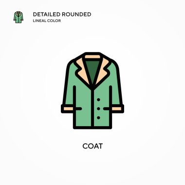 Ceket vektör simgesi. Modern vektör illüstrasyon kavramları. Düzenlemesi ve kişiselleştirmesi kolay.