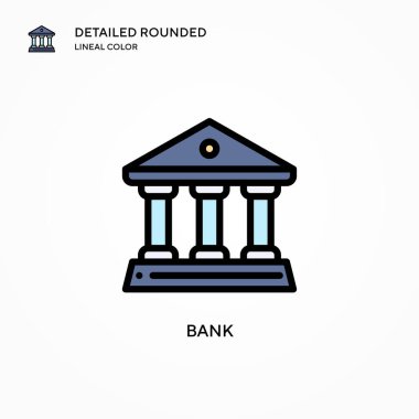 Banka vektör simgesi. Modern vektör illüstrasyon kavramları. Düzenlemesi ve kişiselleştirmesi kolay.