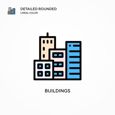 Bina vektör simgesi. Modern vektör illüstrasyon kavramları. Düzenlemesi ve kişiselleştirmesi kolay.