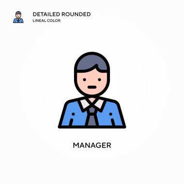 Yönetici vektör simgesi. Modern vektör illüstrasyon kavramları. Düzenlemesi ve kişiselleştirmesi kolay.